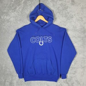 Indianapolis Colts Hoodie Mens Medium Blue NFL Football Sweatshirt Logo Athletic